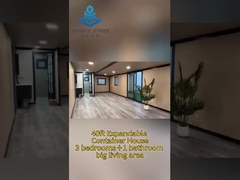 40 Fuß erweiterbares Containerhaus mit 3 Schlafzimmern 1 Bad großem Wohnbereich