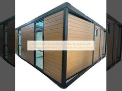 Goldene, metallgeschnitzte Paneele Fertig-Bungalow mit verzinktem Stahlrahmen für schnelles Bauen von Luxuswohnungen